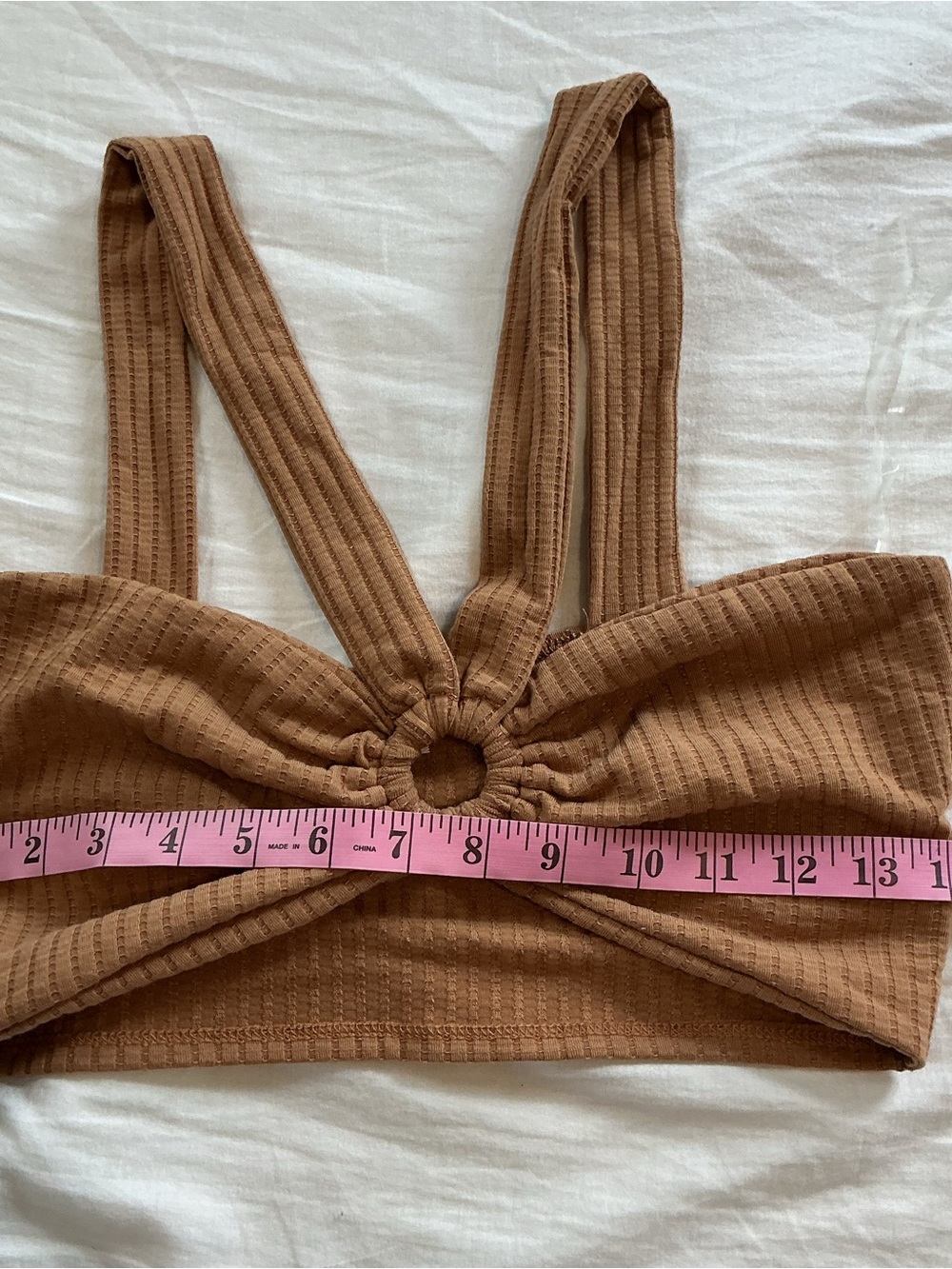 NWT I Love Joah 2 Piece Brown Ribbed Halter and Pants Stretch Comfy Summer Beach - Picture 6 of 12